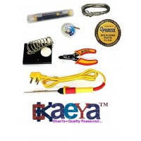 OkaeYa- 7 in 1 Soldering Starter Kit 25W Diy Electric Solder Set with Iron Stand Desolder Pump